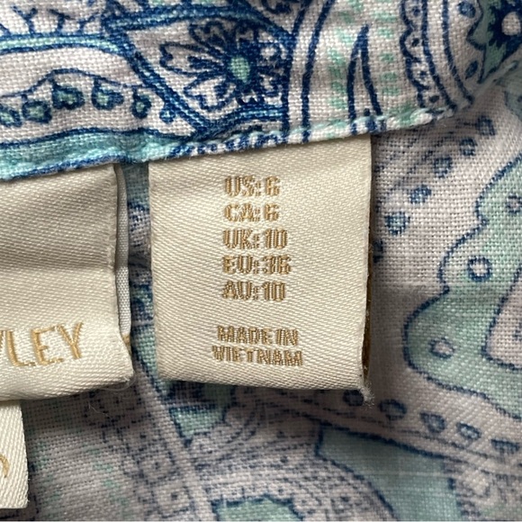 Cynthia Rowley Women Size 6 100%‎ Linen Paisley Sleeveless Midi Dress Lagenlook - Picture 6 of 10